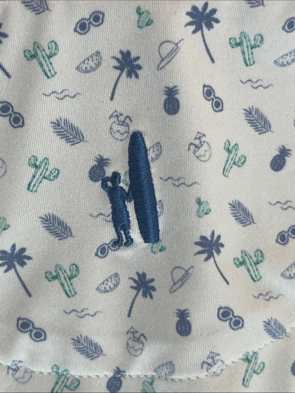 johnnie-O Featherweight Performance Polo Mens Large - Oceano Print White Blue